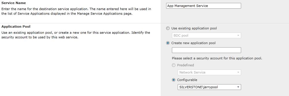 App Management Service Applicatin (SharePint 2013)
