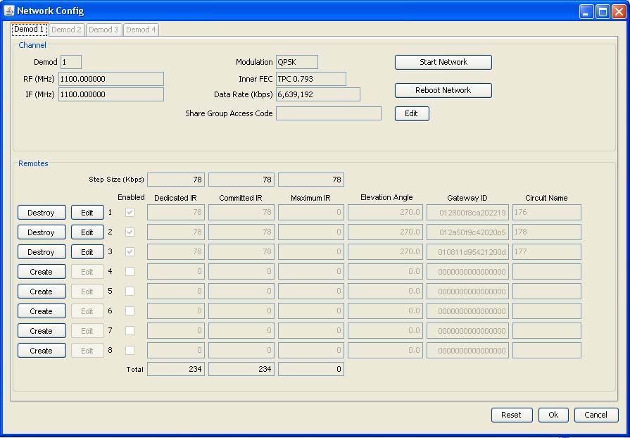 SkyWire Controller (GUI) 7.4.3 Configure Network Configuration Once the SkyWire gateway satellite parameters have been configured the next step is to configure the network settings.
