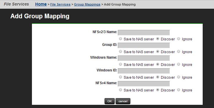 2. Click add to display the Add Group Mapping page.
