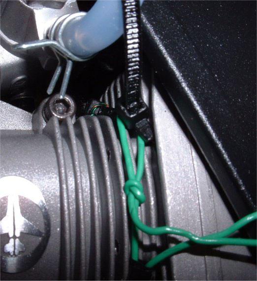 Figure 11: Sensor fastened around engine Mount electronics. The electronics box can be mounted wherever is convenient.