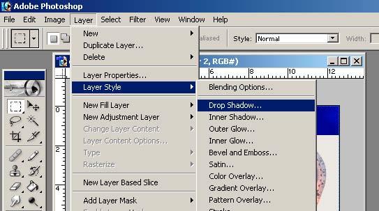 13) Now click on the layer menu then select layer style