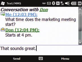 Text messaging Send a text message Text messaging allows you to send short messages composed of text and numbers. When you open up or send a new text message, the message is in conversation view.