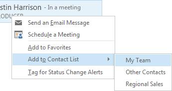 Contacts Find and add a contact In the search field on the Lync main window, type the name, email address, or phone number of the person you want to add.