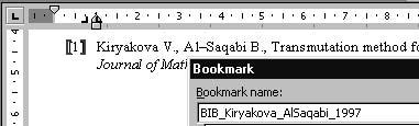 88 5 Making Bibliography Figure 5.2: Bookmarks for citing items of an enumerated bibliography list. Bookmark names like Source1 are absolutely unacceptable and useless.
