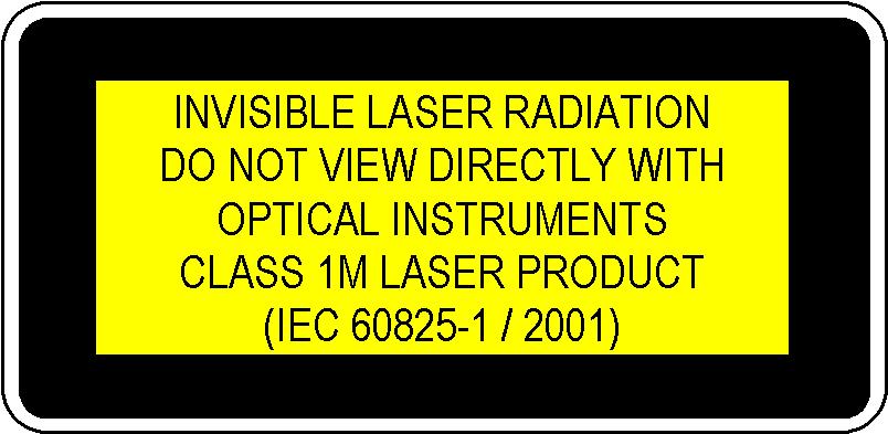 Safety Summary Laser Safety Labels Laser class 1M label Figure 1 Class 1M Safety Label - Agilent 81649A/89A/89B A sheet of laser safety labels is included with the laser module as required.
