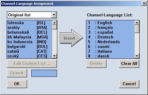 2 Assigning languages to channels This facility allows you to specify a language for each of the simultaneous interpretation channels.