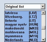 The selected language list will be displayed in the list box.