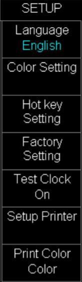 System SETUP Function Key System setup function key is used for various parameters setup of DSO software.