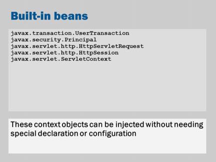 These are beans that should be available for injection in a Java EE application.