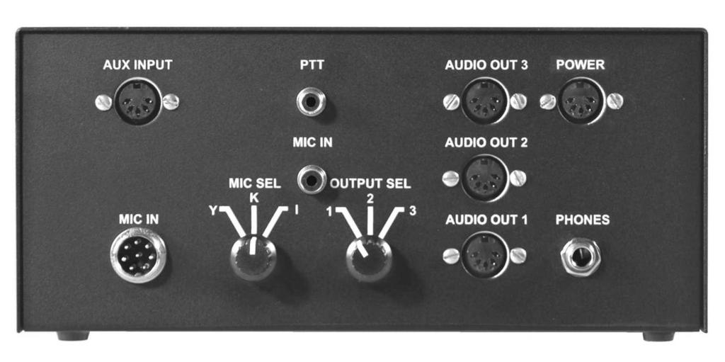 REAR PANEL CONTROLS 21 22 25 (18) MIC SELECT 19 18 20 22 23 24 This three position switch selects the YAESU, KENWOOD or ICOM microphone plugged into the 8 pin Mic Input (19).