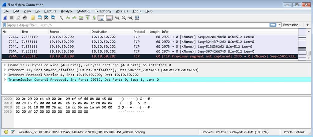 4. Wireshark application might become