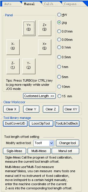 Fig. 9-2 Manual function window of line-tool Fig.