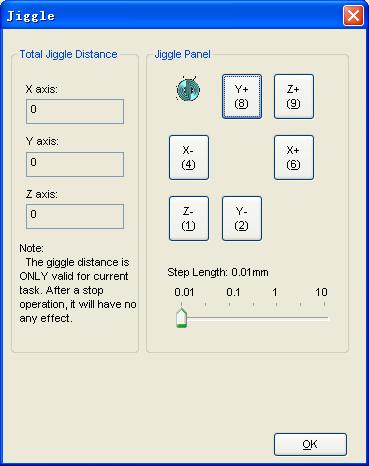 Fig. 5-20 Jiggle dialog box Mobile Calibrator Choosing this menu item will open a dialog box, as shown below. Fig. 5-21 Tool measurement Choosing Yes will execute tool measurement. Refer to chapter 4.