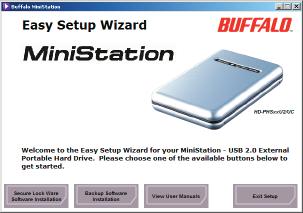 MiniStation Utility Installation Install the Backup Utility by running the EasySetup