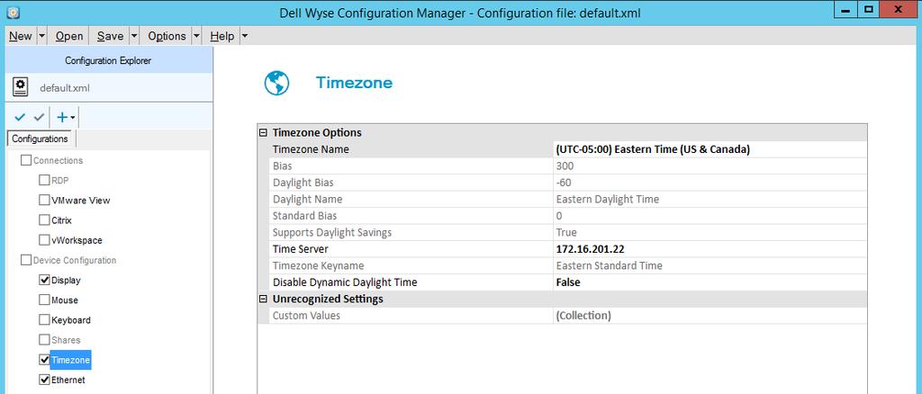 4.4.4 Edit Timezone Settings The Timezone settings are included in the template and are set to Eastern Standard Time by default. Modify the Timezone setting to reflect the location of the site.