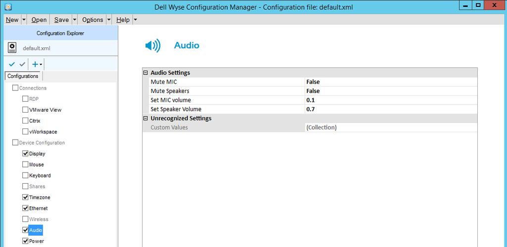 4.4.6 Edit Wireless Settings The Wireless Settings are disabled and cannot be edited. The clients are not equipped with wireless adapters, so this section does not apply. 4.4.7 Edit Audio Settings The Audio settings are included in the template and are set to the values shown by default.