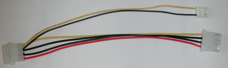 The 12 volt power cable is designed for use with wide voltage range display modules mounted in a PC. Wiring required for the 12 volt power connector is shown in Figure 2-5 below.