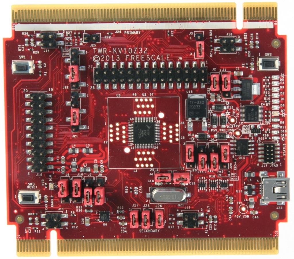 Hardware Setup 4.3.2. TWR-KV10Z Tower System module The TWR-KV10Z32 is a development tool for the NXP Kinetis KV1x family of MCUs built around the ARM Cortex -M0+ core.