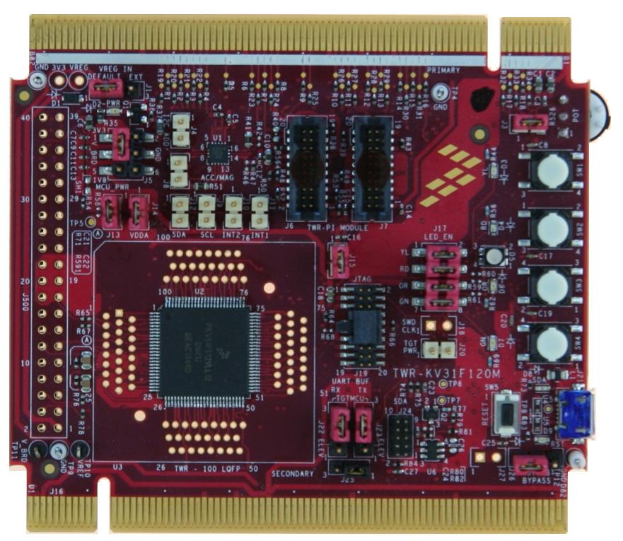 Hardware Setup 4.3.4. TWR-KV31F Tower System module The TWR-KV31F120M is a development tool for the NXP Kinetis KV3x family of MCUs built around the ARM Cortex-M4 core.
