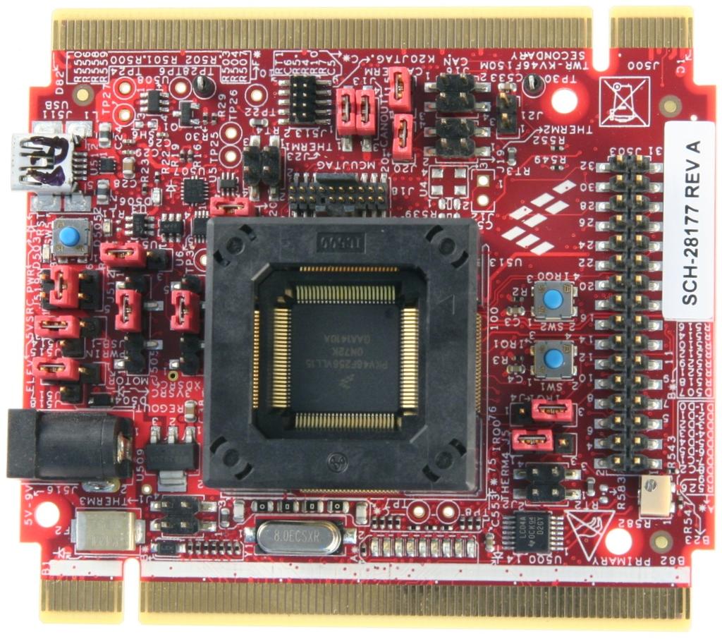 Hardware Setup 4.3.5. TWR-KV46F Tower System module The TWR-KV46F150M is a development tool for the NXP Kinetis KV4x family of MCUs built around the ARM Cortex-M4 core.