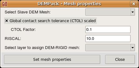3.1. MESH SETTING 27 3.1.2 DEM Rigid Mesh The user can dene a DEM mesh with those special elements for the analysis of wear with change of shape.