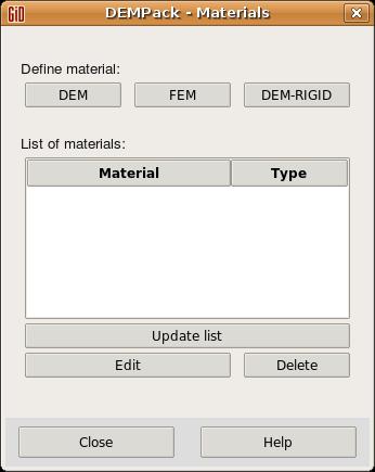 Chapter 4 Materials Data > Materials > Assign Material This section allows the user to dene and assign the material properties to each part of the model by using DEM, FEM and DEM-RIGID material