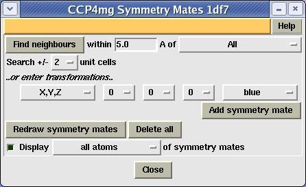 CCP4 Molecular Graphics - Symmetry Models file:///e:/ccp4mg-win/help/symmetry.