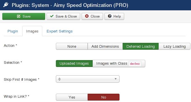 4.3 Options: Images Aimy Speed Optimization gives you a couple of options to optimize image loading on your website (<img> elements).