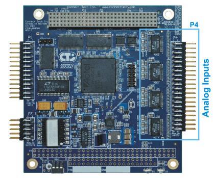 Connect Tech Xtreme I/O ADC-DAC User Manual Analog Inputs (ADC s) Overview The Xtreme I/O ADC-DAC use 4 ADC IC s which are interfaced to the on-board FPGA.