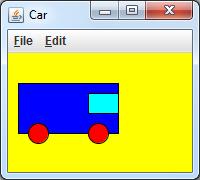Practice: Car Write a graphical program named Car that draws a figure that looks (kind of) like a car.