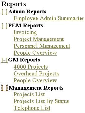 section of the Roadmap. There are four categories of reports.
