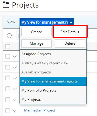 3. Click Edit Details or Manage The View can be hidden by following either one of the two substeps described below 3.