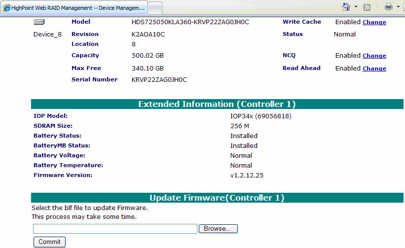 Web RAID Management Interface User can also use the Web RAID management to