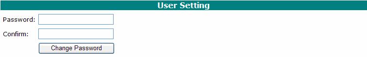 Web RAID Management Interface Settings>User This setting allows you to alter the default password (when logging on).