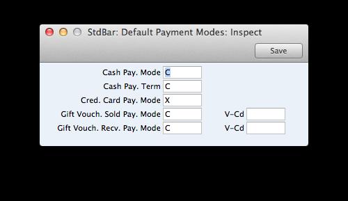 GENERAL SETTINGS Default payment modes This setting contains the list of payment
