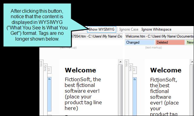 3. (Optional) View the differences between two versions of the file. This may help you decide which version of the file you want to retrieve.