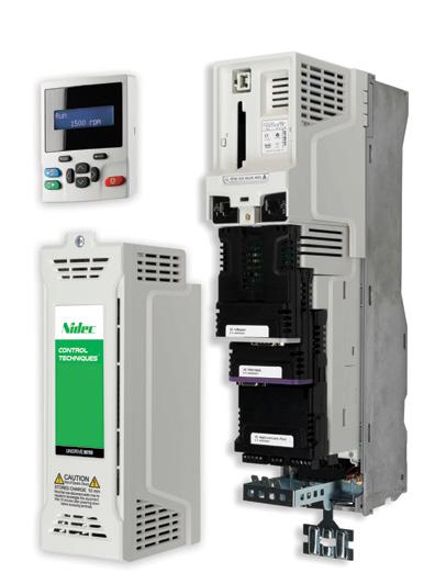 Option module interface locations on Unidrive M M100 to M400 AI-485-ADAPTOR for RS485 communications (M200 to M400 only) AI-BACKUP-ADAPTOR allows the drive to use an SD card for parameter cloning and