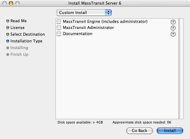 Install MassTransit Installing MassTransit 1. Verify MySQL 5.0.78 is running. You can determine this via either the MySQL Preference Pane in System Preferences or look at the Activity Monitor.