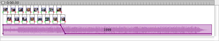 11. Drag your MP3 music file from the Finder to the document. 12. In the timeline, drag the end time of the music track to coincide with the end time of the last photo.