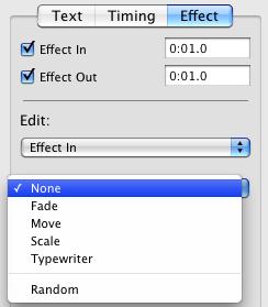 Editing title position Edit the start time, end time, or duration in the inspector.
