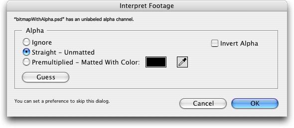 03-03 interpret the footage When you import a footage file containing an alpha channel, After Effects determines if it is straight or premultiplied.