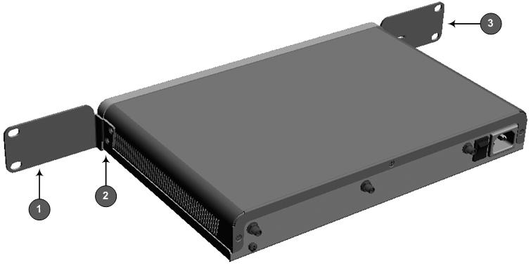 Mediant 500 E-SBC To mount the device in a 19-inch rack using mounting brackets: 1.