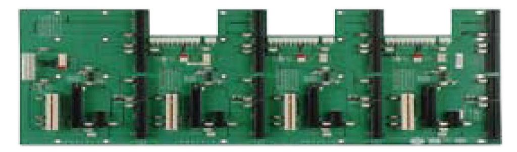 -slot backplane with PCIe x slot, PCIe x slot and PCI slots independent power