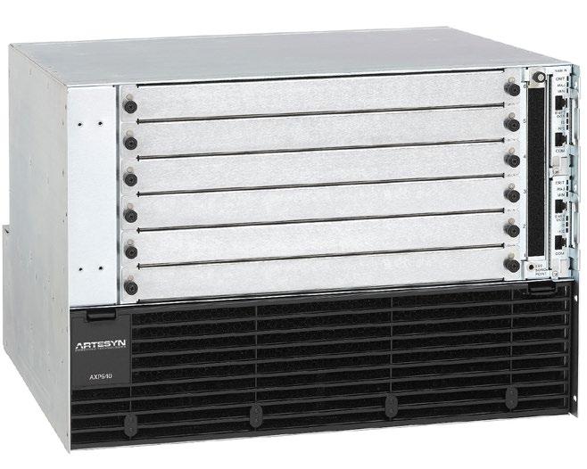 4 compliant thermal performance Up to 350 Watts/blade power distribution RoHS (6 of 6) compliant Designed for NEBS/ETSI compliance (DC variants only) AXP640 40G AdvancedTCA Shelf The Artesyn Embedded