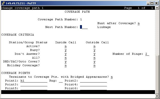 3.1.1.3 Create a Coverage Path Set up a coverage path for the subscriber s extension.