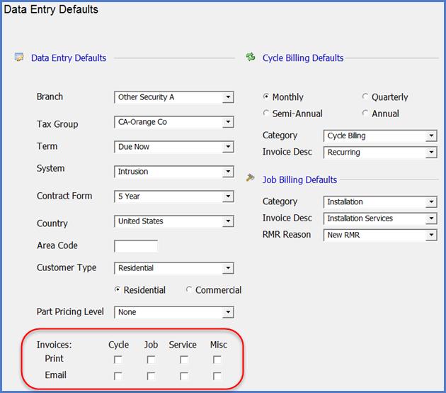 Changes to SedonaSetup - Data Entry Defaults You are able to set the preferred combination of