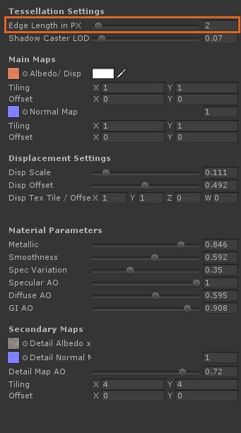 All values are derived from the Displacement Map. Check out the Material Paraments below.