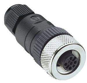 ) Female cable connector, 90 exit (Field installable) 5-Pin (D34) Mates with standard male (M12) integral connector Termination: Screw terminals Cable gland: PG9 for