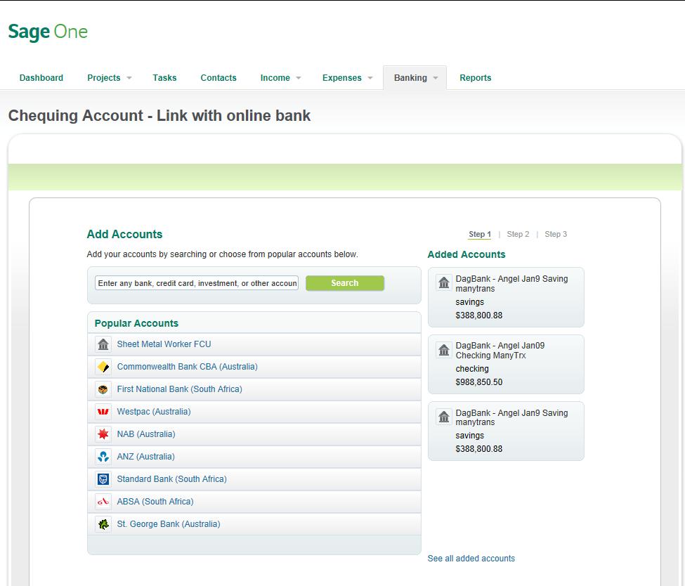 down or click Select a different bank. If you have not set up a previous account, proceed to step 6.