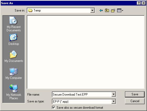 In this dialog box, select the Save also as secure download format check box located at the bottom of the dialog box, then click Save. Doing this will save the file in BOTH the standard file format (.